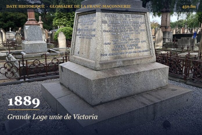 Fondation de la Grande Loge unie de Victoria à Melbourne, 1889 – date historique de la franc-maçonnerie – 450.fm