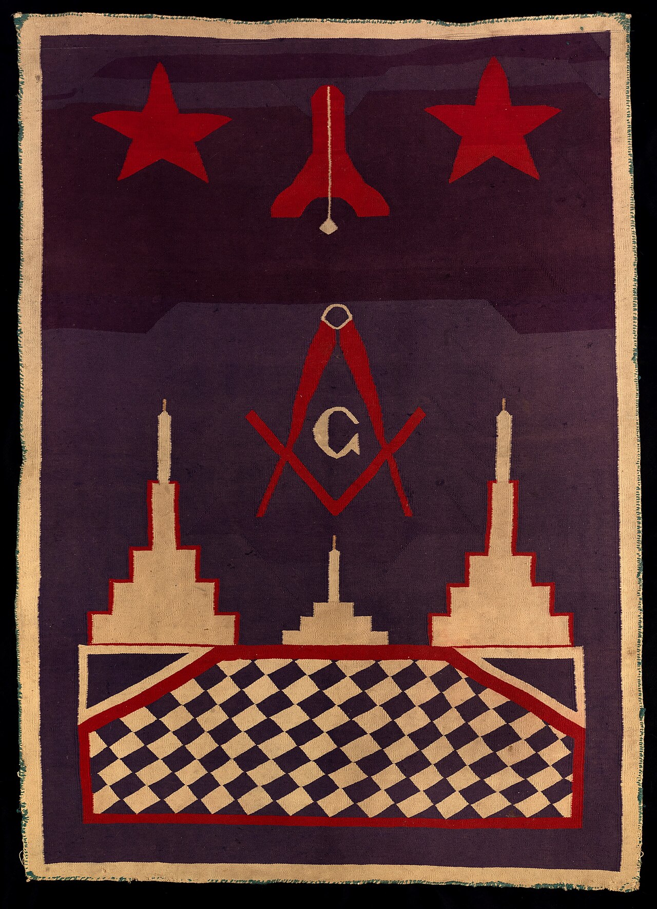 Fraternelle en franc-maçonnerie – Fraternal Rug (Masonic)-saam 1997.124.195
