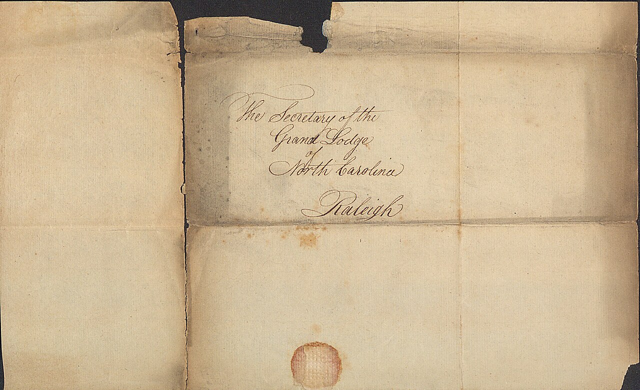 Frère indigne en franc-maçonnerie – Letter to the Grand Secretary of the Grand Lodge of North Carolina from St. Tammany Lodge 