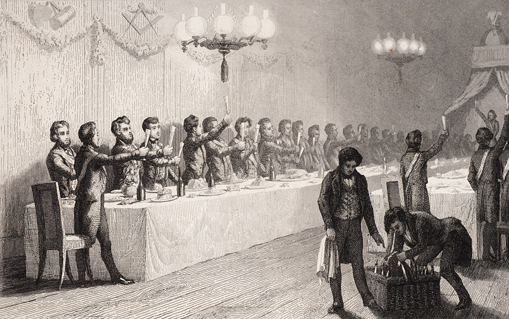 Frère Servant en franc-maçonnerie – VM 16092-003 – Banquet Maçonnique – 1865 – F.-T. Bègue-Clavel