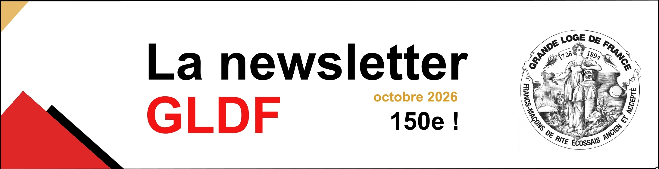 Bandeau de la newsletter de la Grande Loge de France, 150e numéro