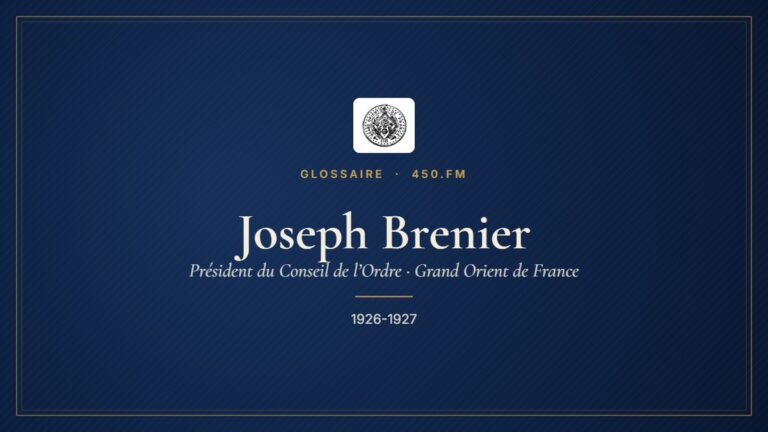 Joseph Brenier (Président du Conseil de l’Ordre du GODF) – Glossaire 450.fm