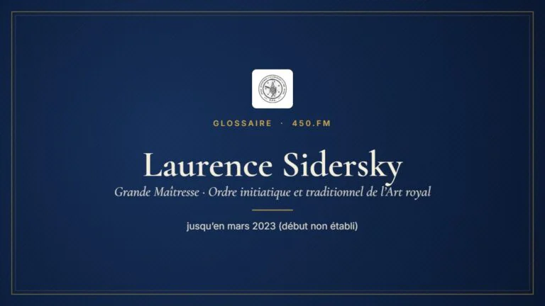 Laurence Sidersky (Grande Maîtresse de l’OITAR) – Glossaire 450.fm