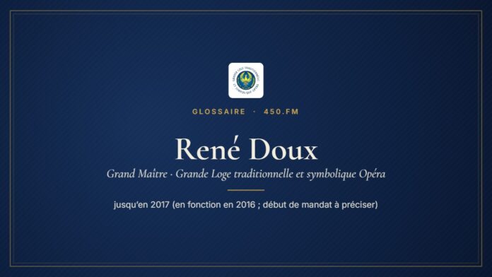 René Doux (Grand Maître de la GLTSO) – Glossaire 450.fm