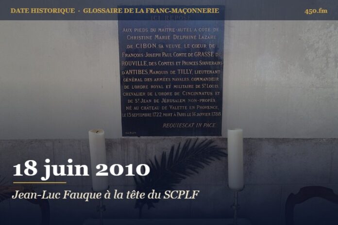 Installation de Jean-Luc Fauque comme Souverain Grand Commandeur du Suprême Conseil pour la France, 18 juin 2010 – date historique de la franc-maçonnerie – 450.fm