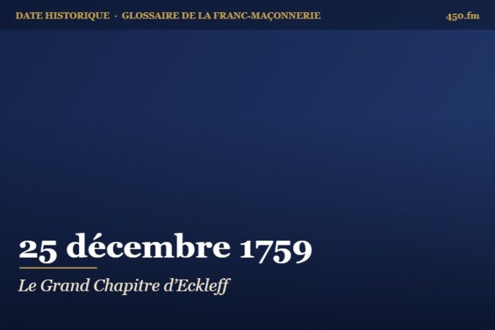 Institution du Grand Chapitre suédois par Carl Friedrich Eckleff, 25 décembre 1759 – date historique de la franc-maçonnerie – 450.fm