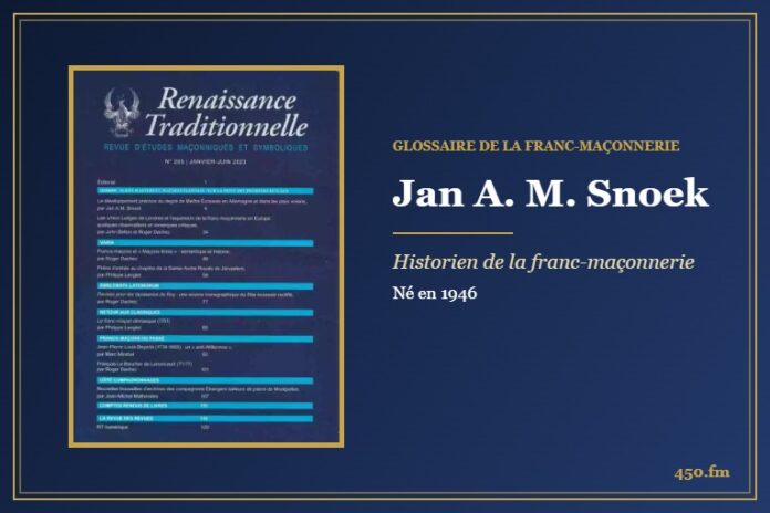 Jan A. M. Snoek, historien de la franc-maçonnerie