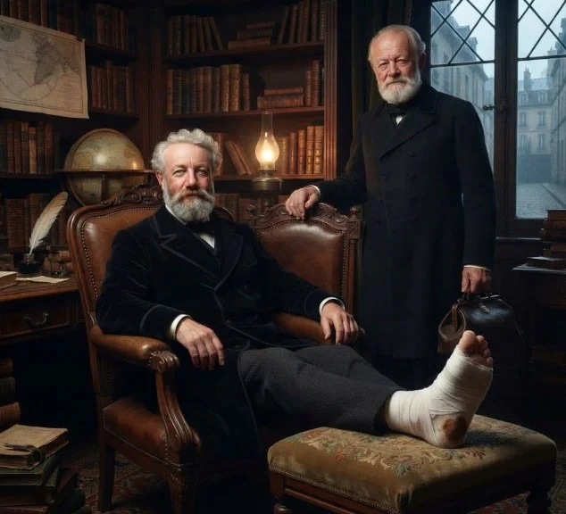 Jules Verne blessé au pied dans son cabinet de travail