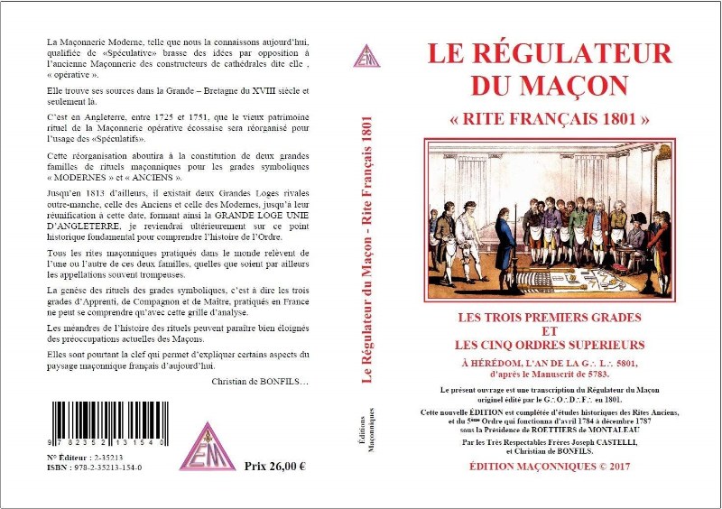 Couverture du livre Le Régulateur du maçon – «&nbsp;Rite français 1801&nbsp;»