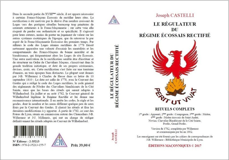 Couverture du livre Le Régulateur du Rite Écossais Rectifié – Rituels complets