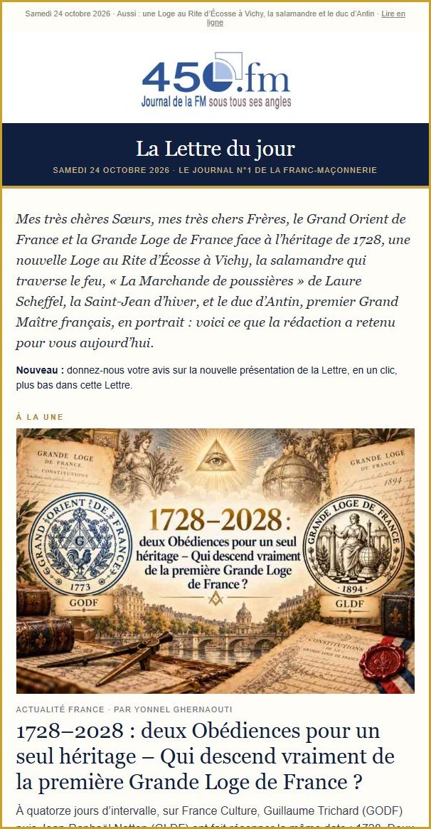 La Lettre du jour de 450.fm&nbsp;: édito et article à la une