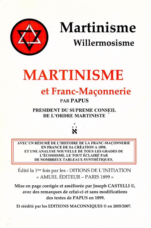Couverture du livre Martinisme et franc-maçonnerie de Papus