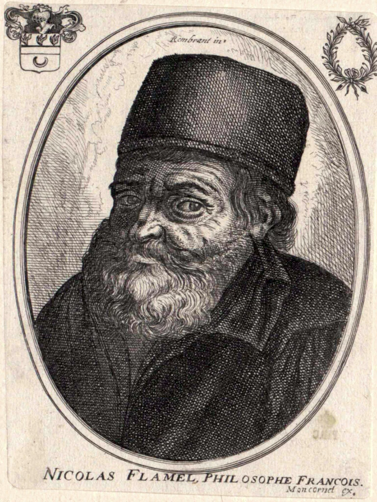Portrait gravé de Nicolas Flamel par Balthasar Moncornet