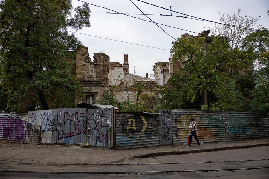 Les ruines de la Maison maçonnique, rue Kniajeskaïa à Odessa