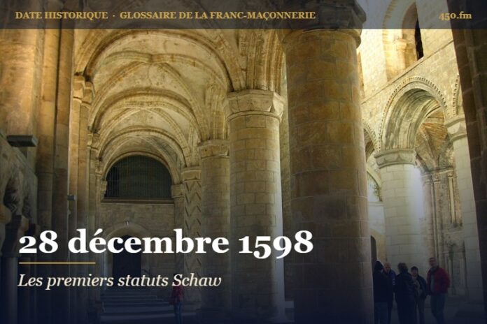 Premiers statuts Schaw pour les maçons d’Écosse, 28 décembre 1598 – date historique de la franc-maçonnerie – 450.fm