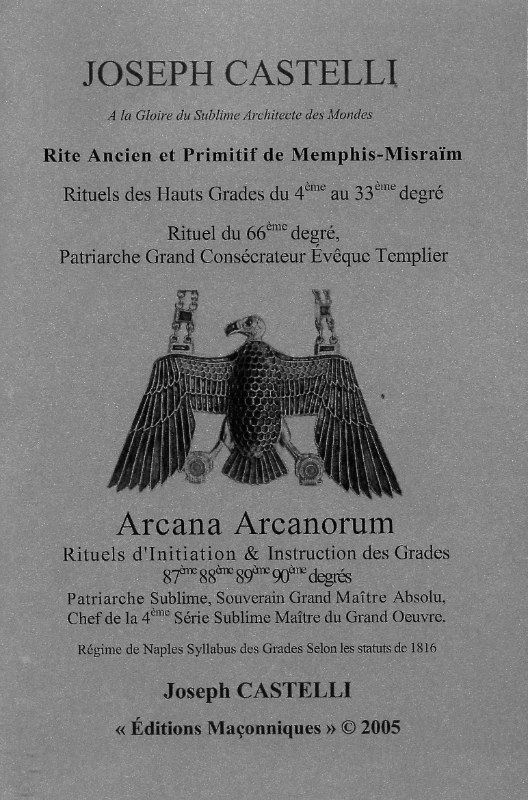 Couverture du livre Rite ancien et primitif de Memphis-Misraïm