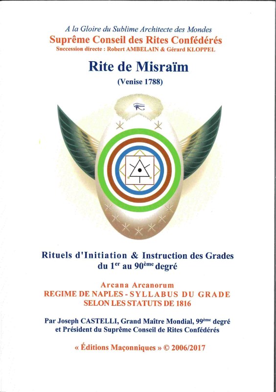 Couverture du livre Rite de Misraïm – du 1er au 90e degré