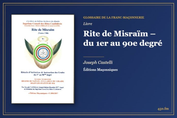 Rite de Misraïm – du 1er au 90e degré (Livre) – Glossaire de la franc-maçonnerie 450.fm