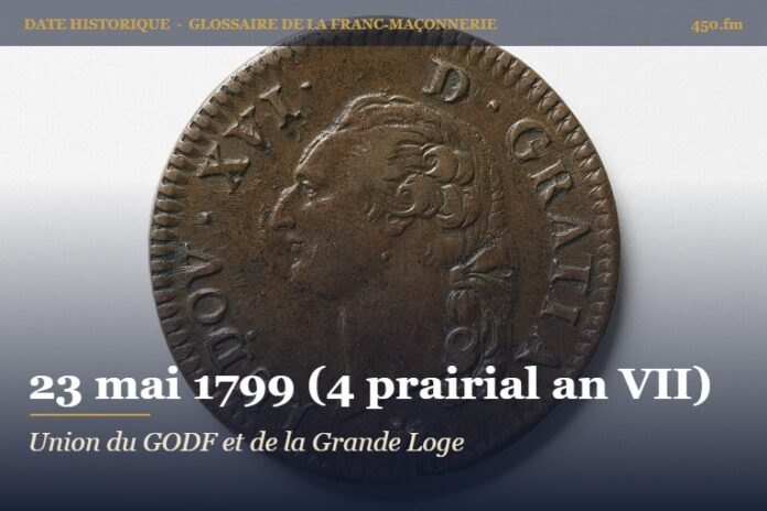 Traité d’union entre le Grand Orient et la Grande Loge de France, 23 mai 1799 – date historique de la franc-maçonnerie – 450.fm